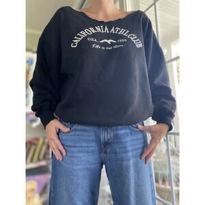 Hollister Co. Black Vintage Crew Neck Distressed Sweatshirt M